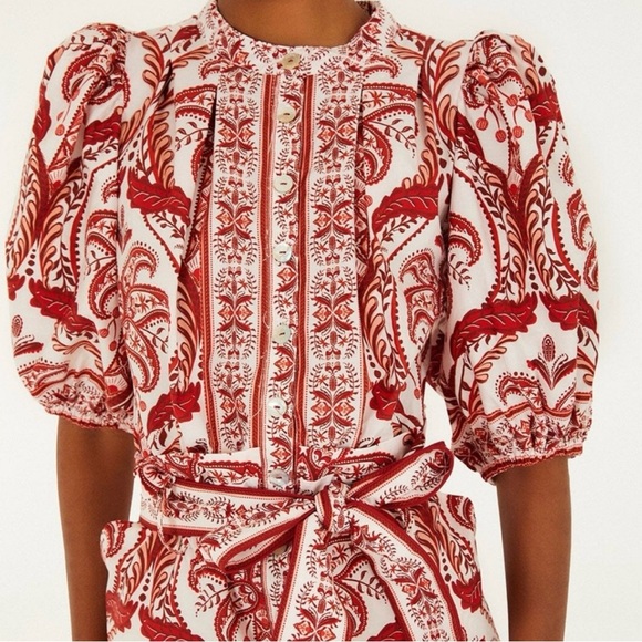 FARM Rio Off-White Tropical Cameo Organic Cotton Romper Size Large NWOT - Picture 2 of 7